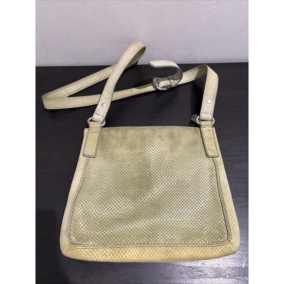 Vintage Fossil Long Live Crossbody Shoulder Snake Embossed Leather Bag Green - Picture 1 of 11